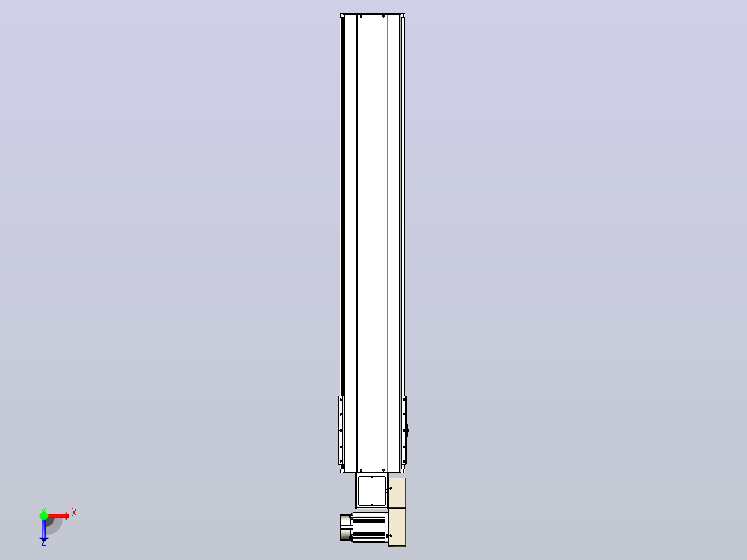 皮带直线轴半封闭可选导轨TPA-HNB-220D-176-L1150-MR-Y-P1K-N3俯视图
