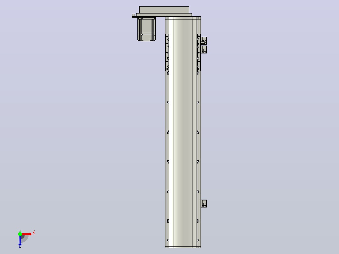 MT120BS半封闭丝杆滑台[MT120BS.L#.550.BL.P40.C3]俯视图