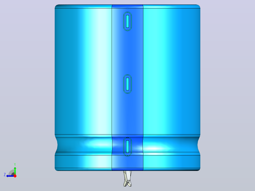 35 x40蓝色BLUE1底片电解电容器右视图