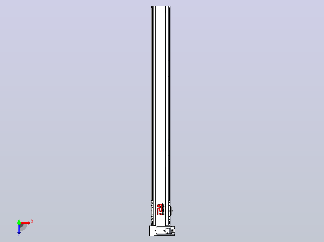 皮带直线轴半封闭可选导轨TPA-HNB-120D-110-L1150-LU-Y-P40-N3俯视图