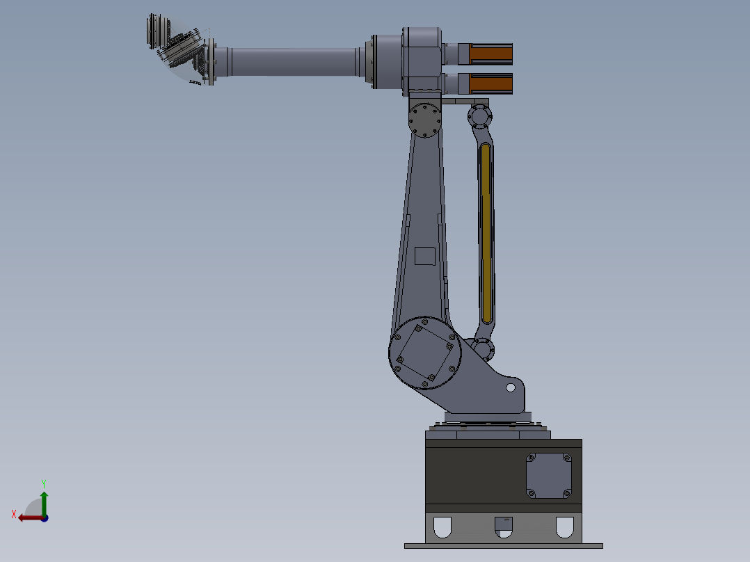 中空偏交型6自由度机器人后视图