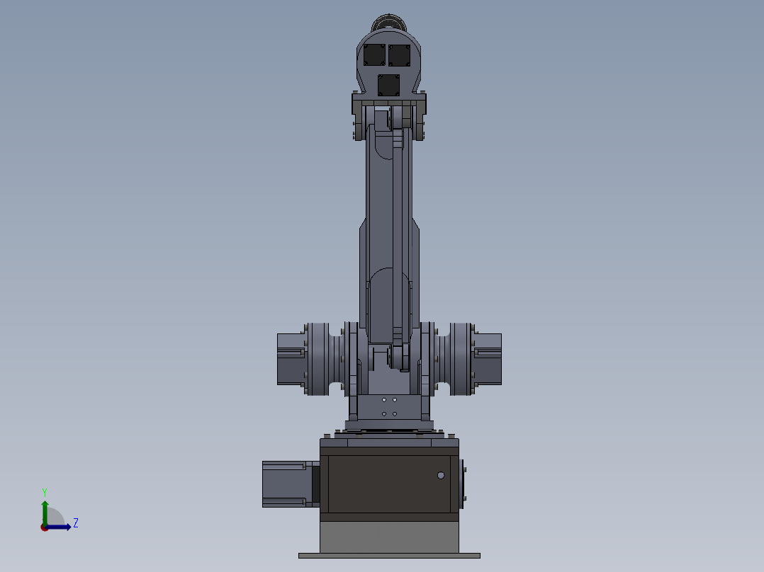 中空偏交型6自由度机器人左视图