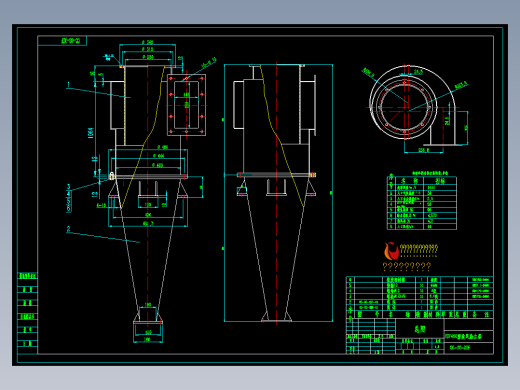 XDF型旋风除尘器总图及性能参数