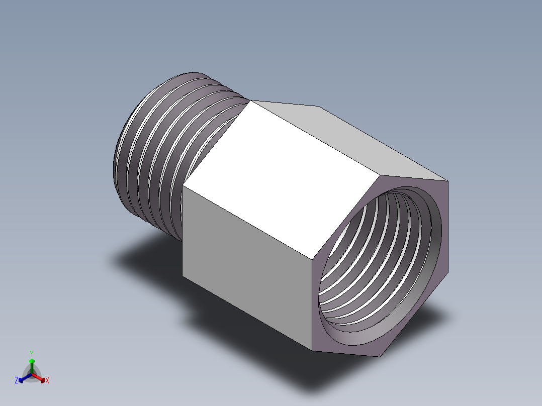 转接头-内外丝等径 DN10正等轴测图