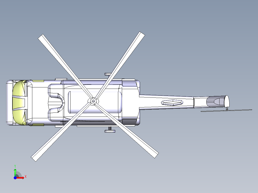 简版米-6重型运输直升机前视图