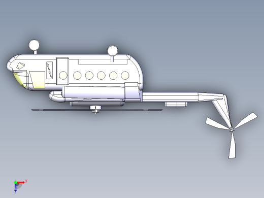 简版米-6重型运输直升机俯视缩略图