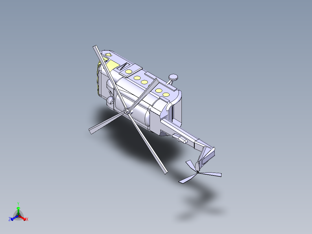 简版米-6重型运输直升机正等轴测图