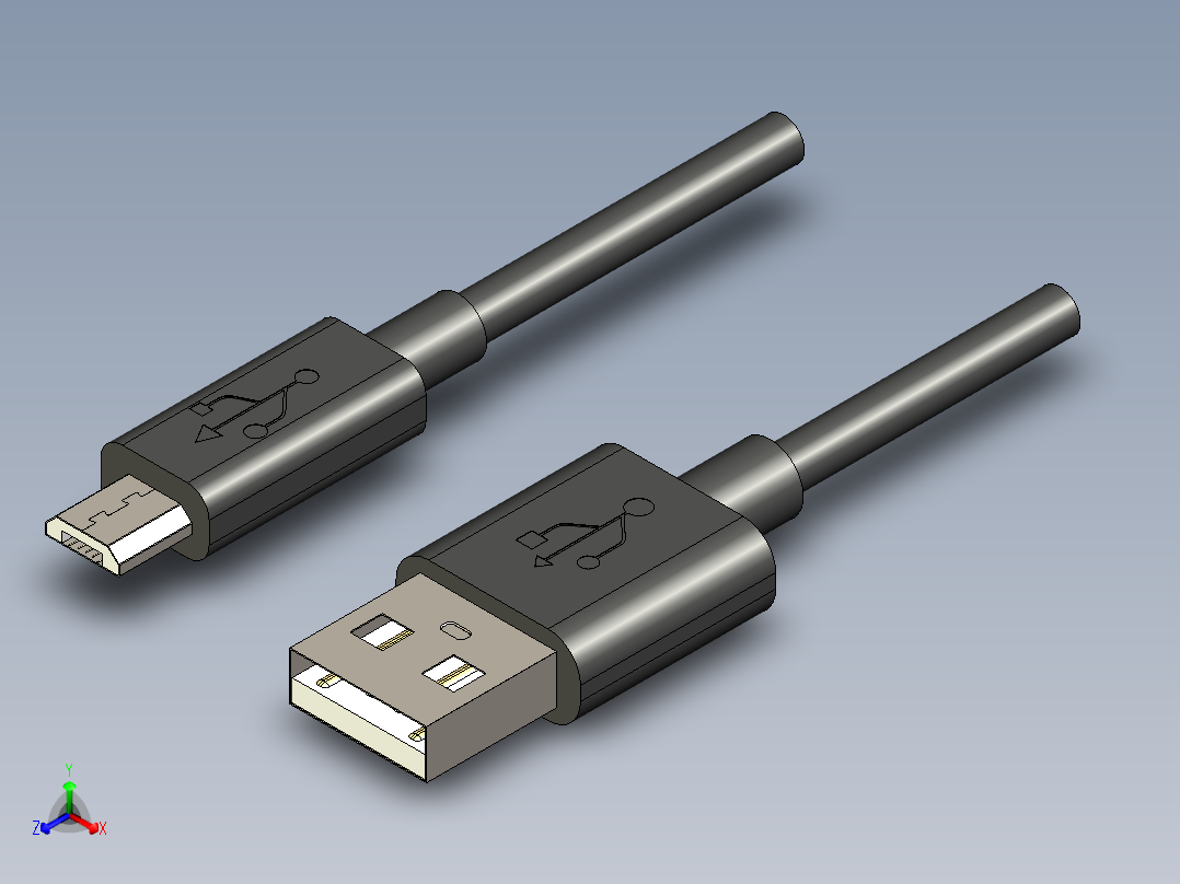 micro-usb-线正等轴测图