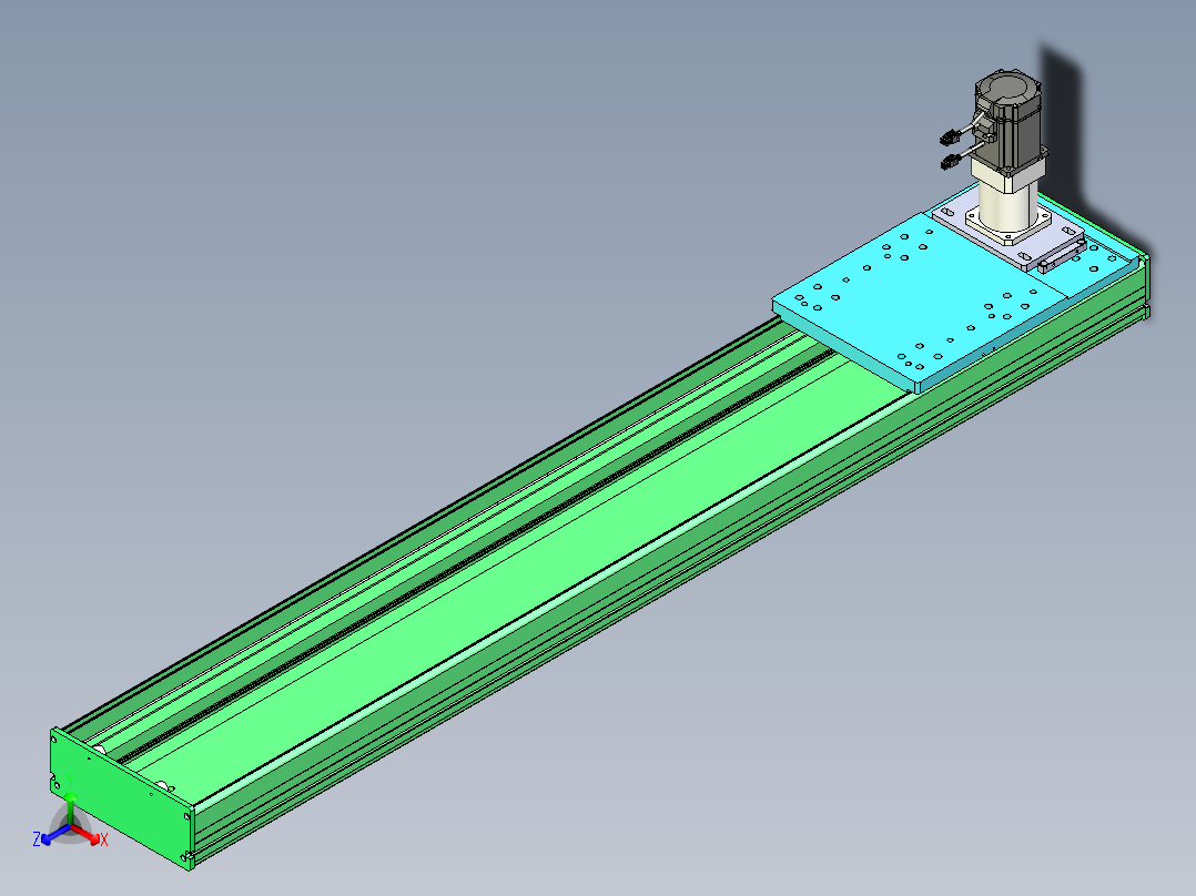 东锦齿条传动DH270G-L167-S1350-BU-减速机+750W正等轴测图
