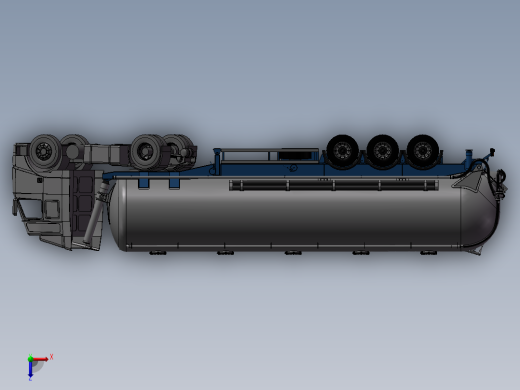 重型油罐卡车俯视缩略图
