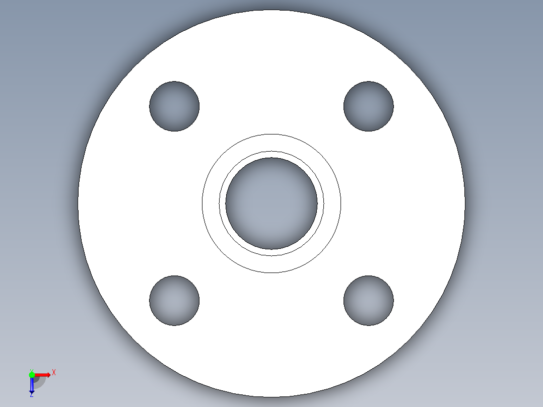 CPVC管件23-Sch80_Flange One-Piece_SOC_9851-007_0.75in俯视图