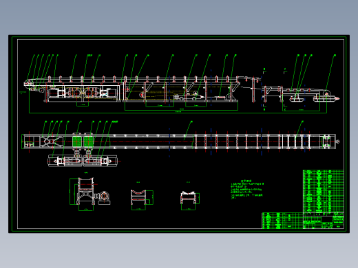 可伸缩式皮带输送机cad图纸+说明机械素材 伸缩带式输送线CAD图纸