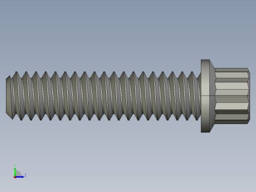 1-4in-20 1long 12-point screws.STEP左视缩略图