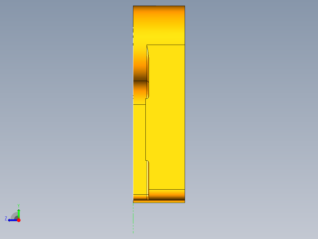 方形垫板冲孔落料复合模（CAD图+UG三维）右视图