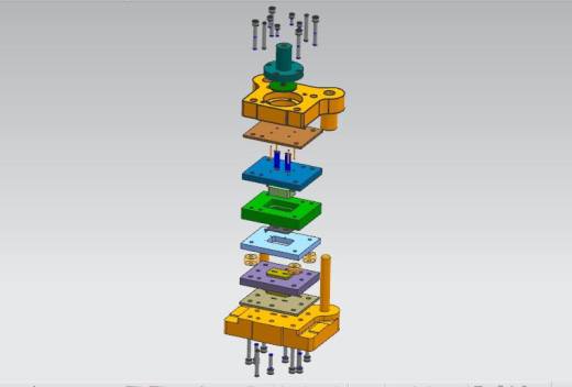 方形垫板冲孔落料复合模（CAD图+UG三维）缩略图