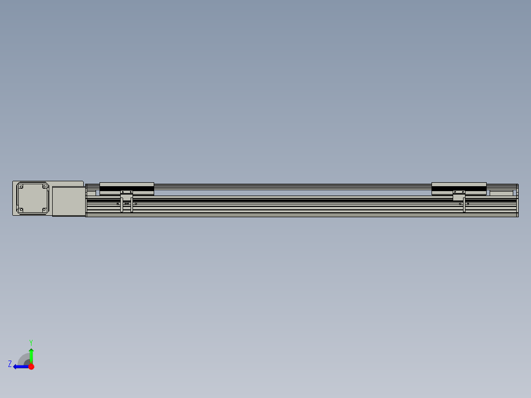 直线模组LHB17-L40-S900-BL设计图纸右视图