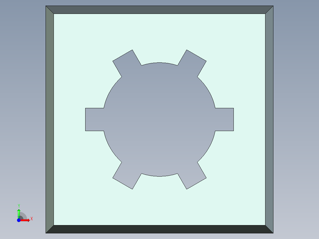 工件内形切割UG程序编程刀路前视图