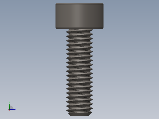 Screw_DIN_912_M3x10F_A2.SLDPRT公制内六角螺钉左视缩略图