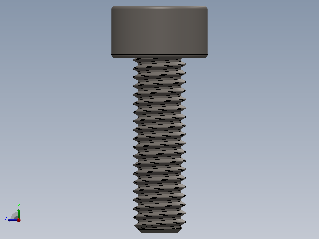 Screw_DIN_912_M3x10F_A2.SLDPRT公制内六角螺钉右视图