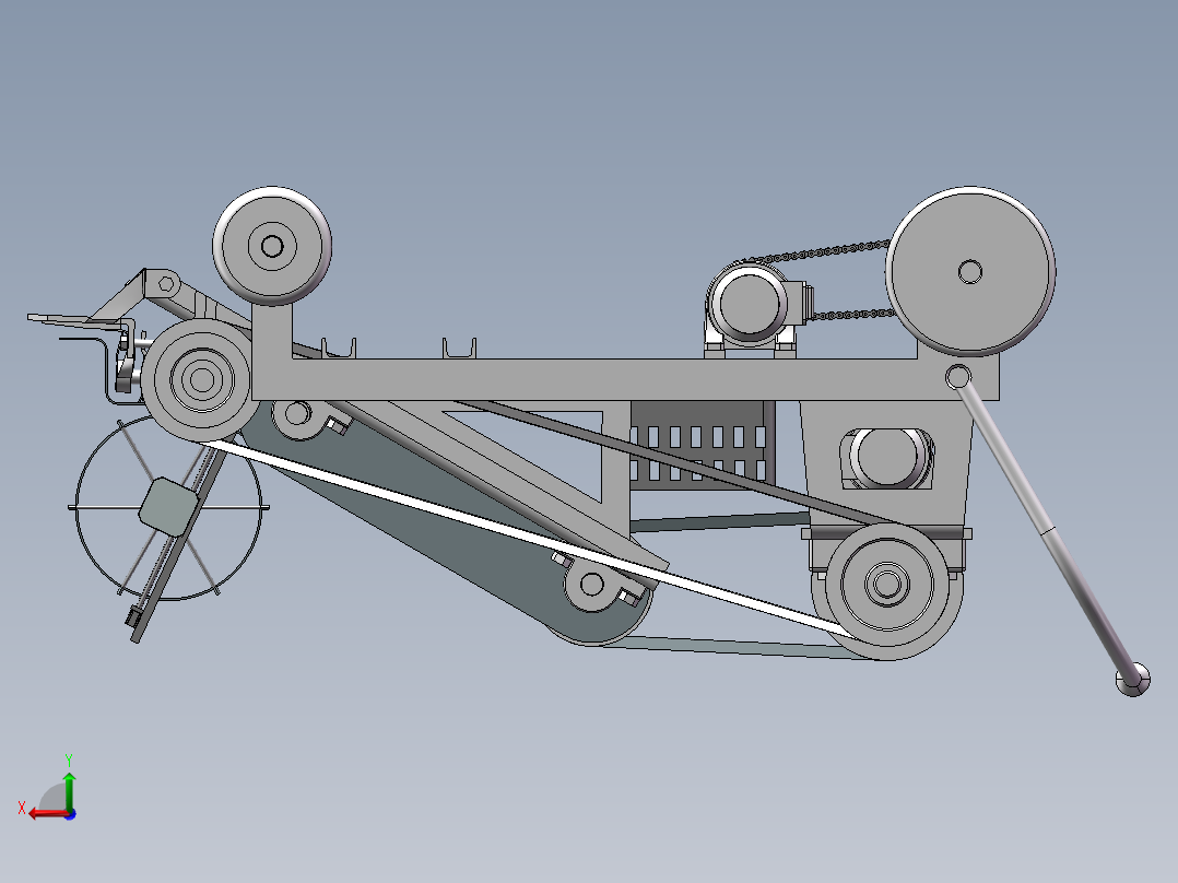 叶菜收获机三维加计算说明后视图