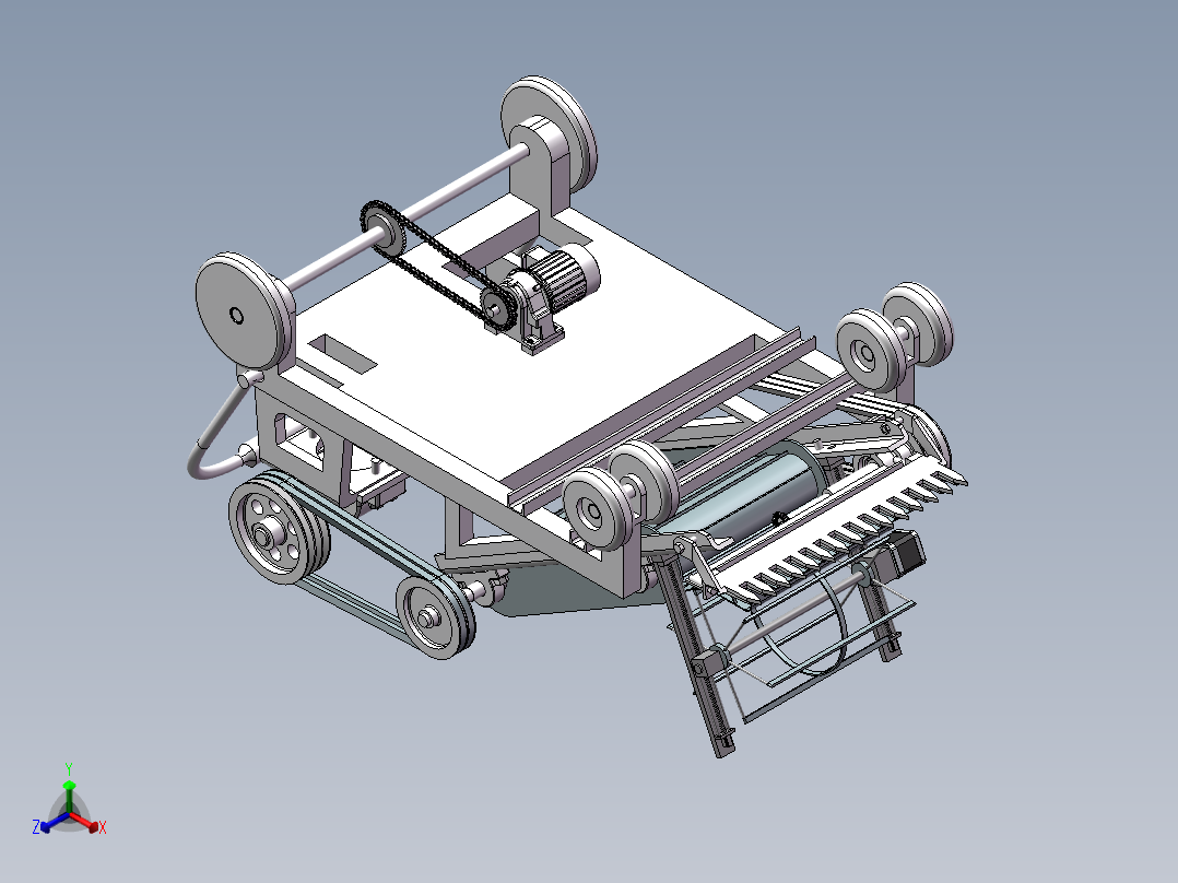 叶菜收获机三维加计算说明正等轴测图