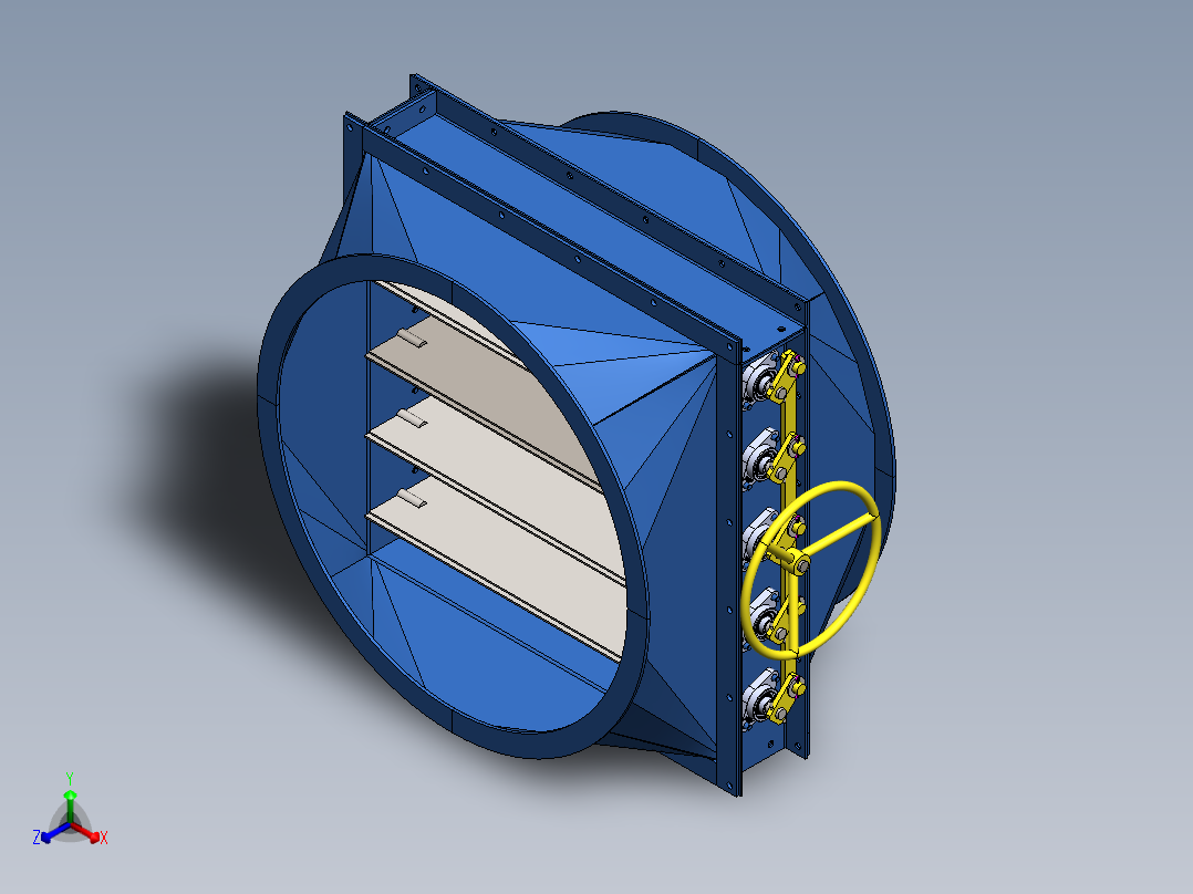 A2004430-手动百叶窗阻尼器正等轴测图