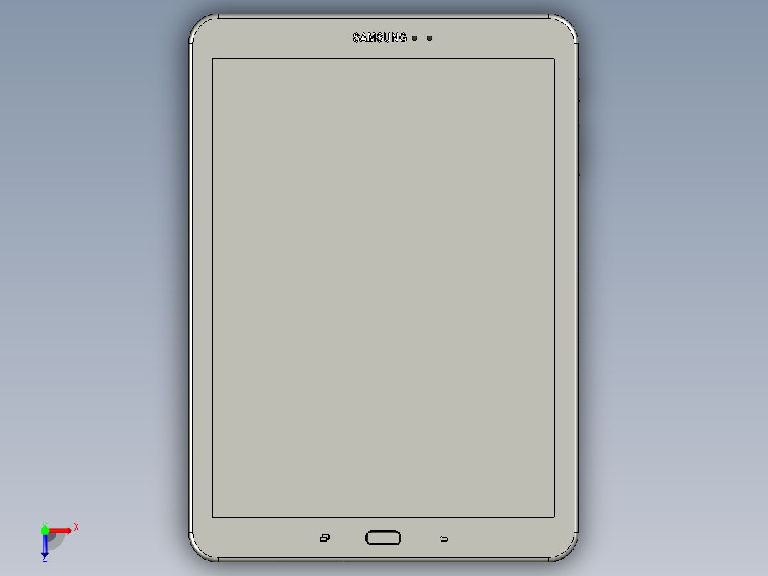 B2005242-三星 Galaxy Tab S3平板电脑俯视图