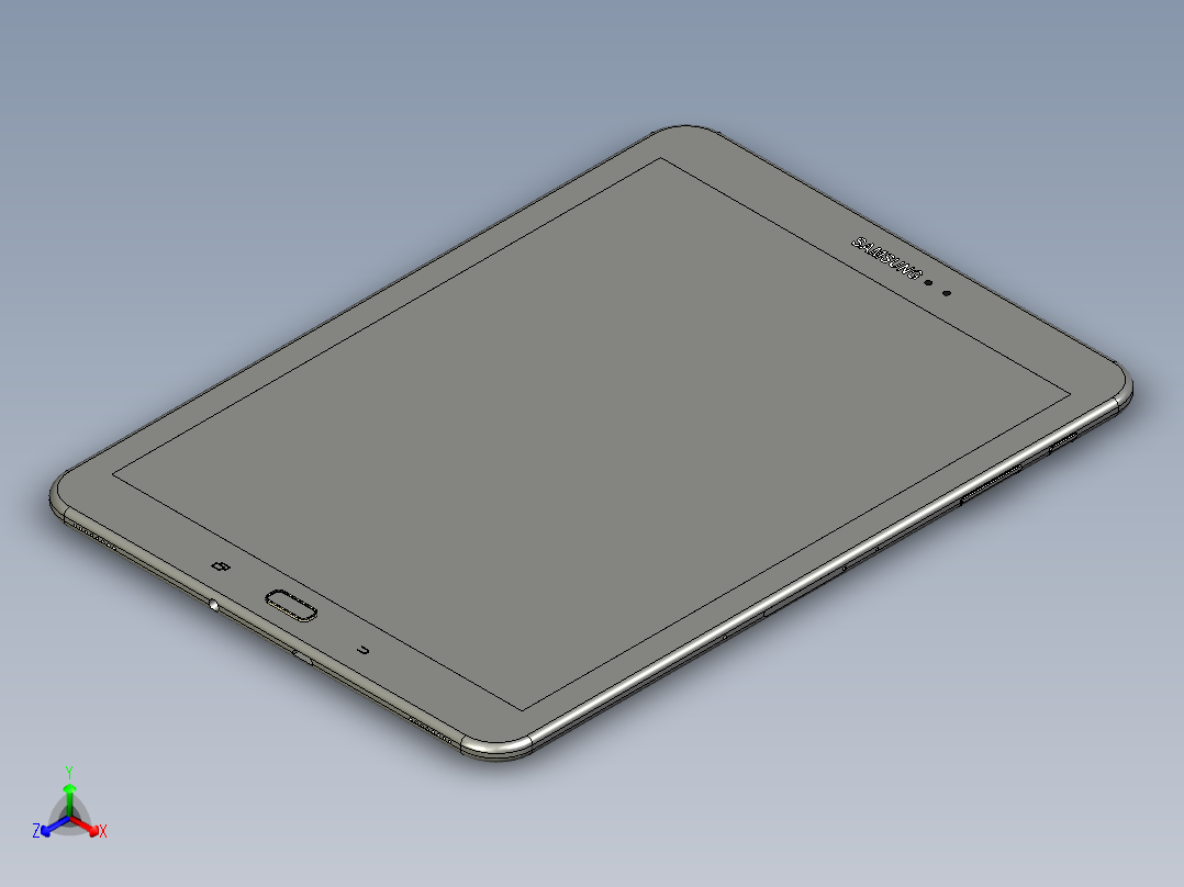 B2005242-三星 Galaxy Tab S3平板电脑正等轴测图