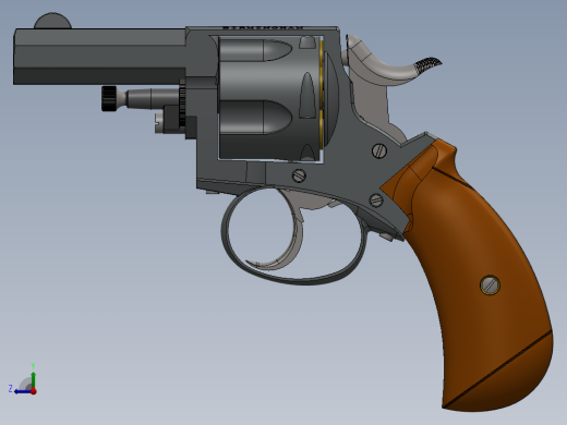 手枪左轮冲锋枪老式狙击步枪设计3D图纸british-bulldog-revolver-1 5 STP SW右视缩略图