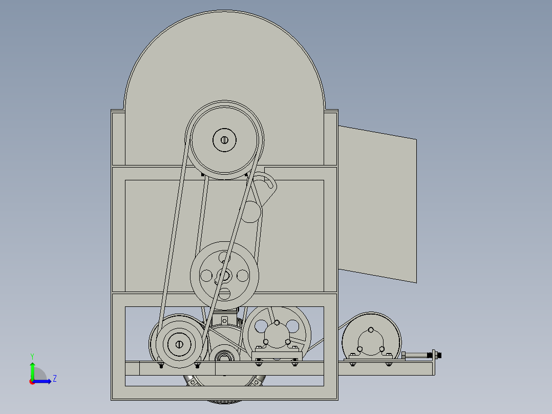 自带振动筛选功能去粒机左视图