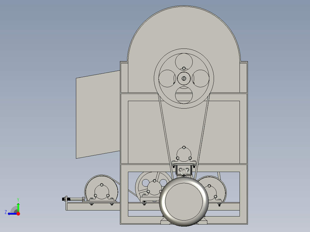 自带振动筛选功能去粒机右视图
