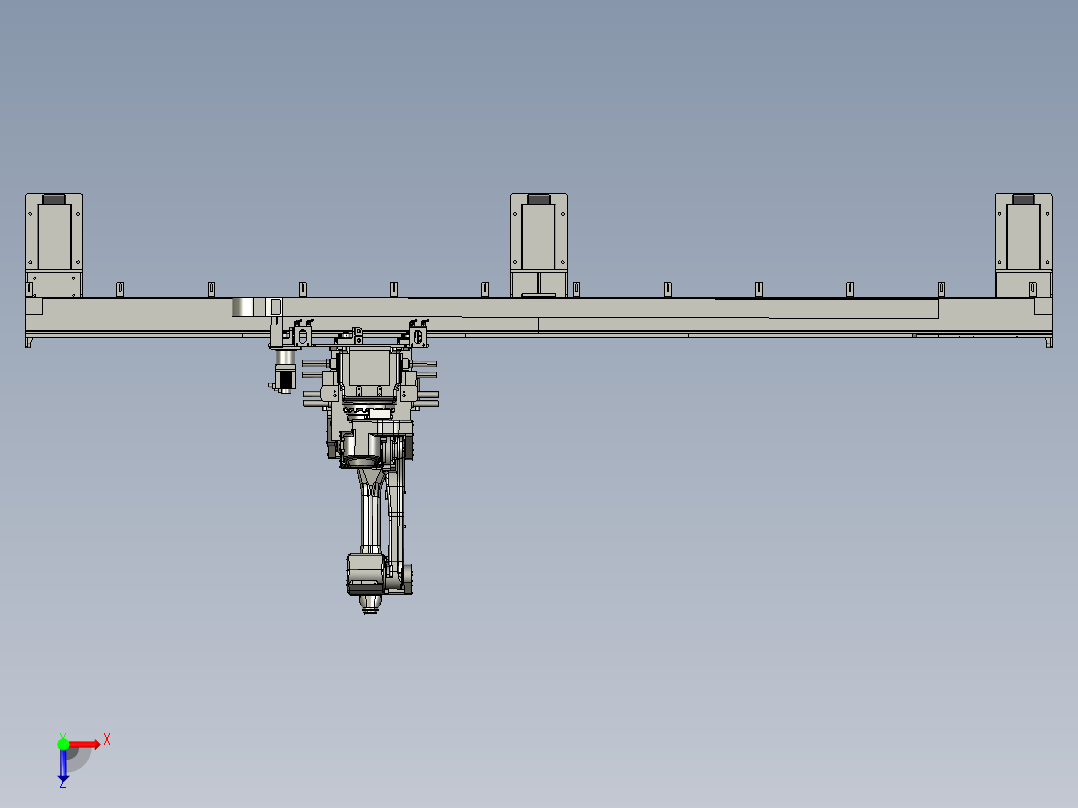 悬挂式机器人轨道行走装置俯视图