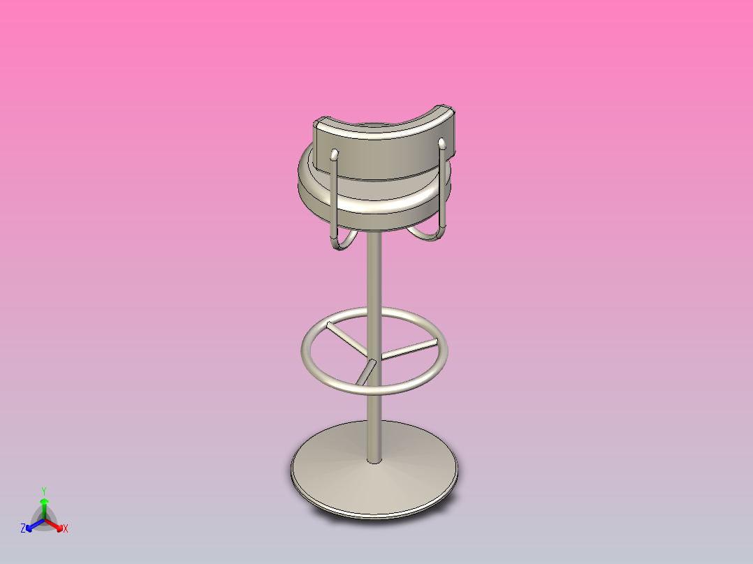 椅子或酒吧椅主视图