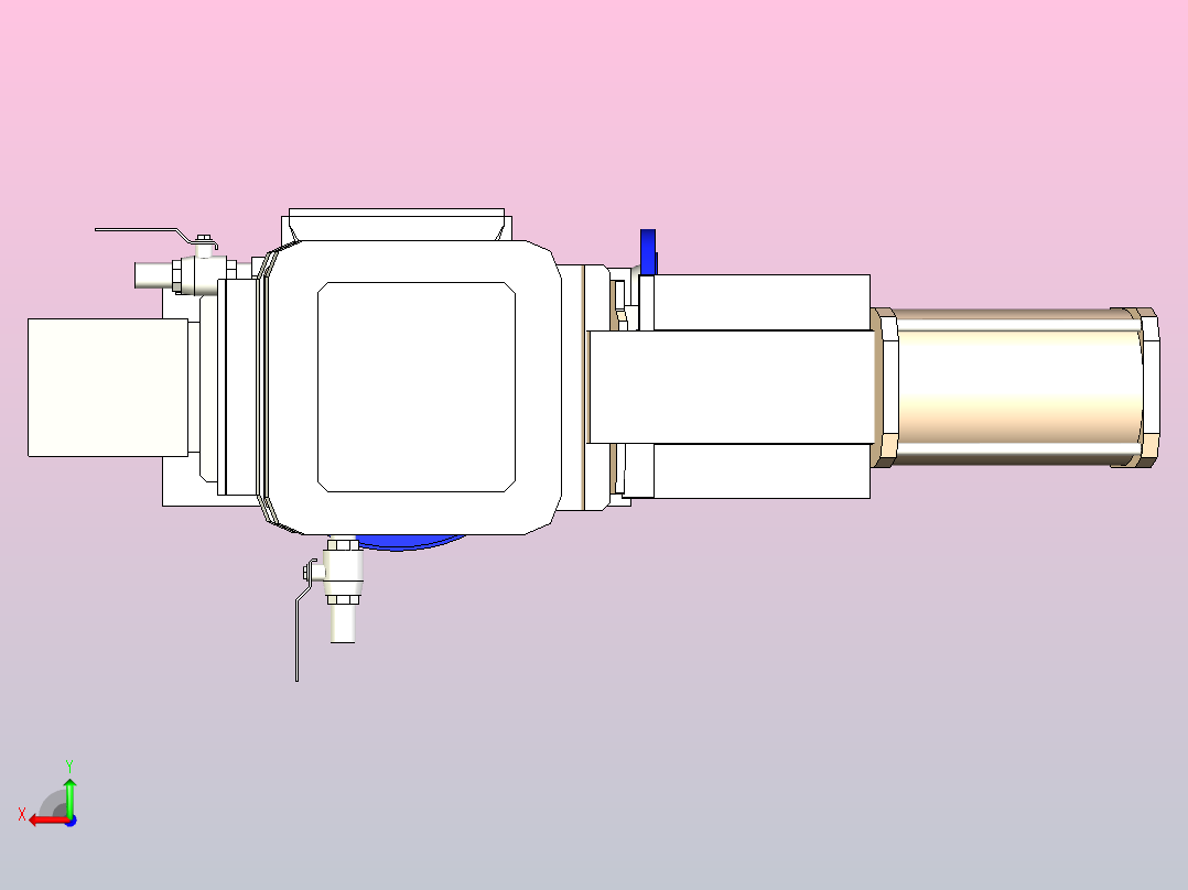 纸浆工业高密度清洁器IDH300-80，带疏水阀后视图