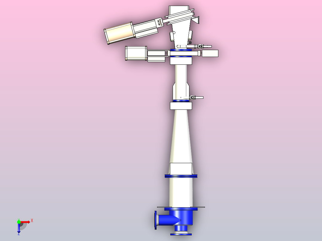 纸浆工业高密度清洁器IDH300-80，带疏水阀俯视图