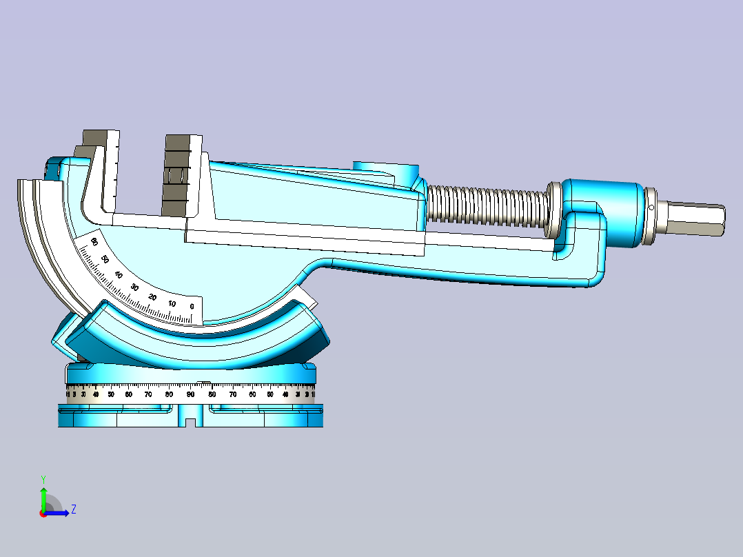 老虎钳台钳3D数模图纸左视图