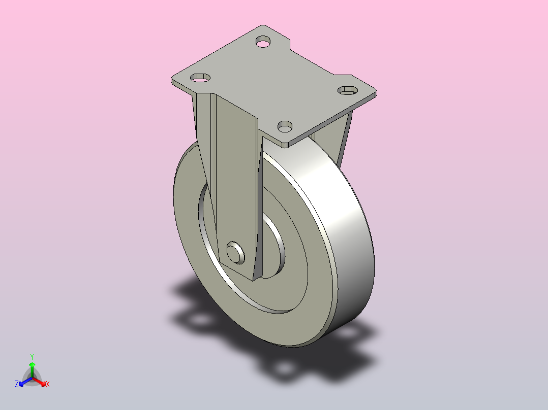 中重载型(200~300kg)固定型脚轮[CADG150-NB]主视图