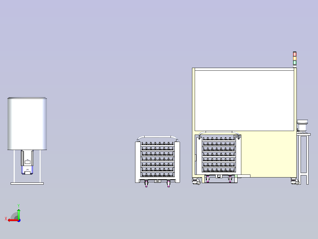 一款产品快速组装机3D图纸后视图