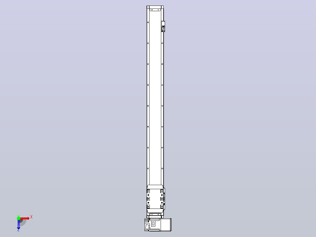 机器人皮带驱动直线轴TPA-GCB-80-P60-L800-RU-M20-N3俯视图