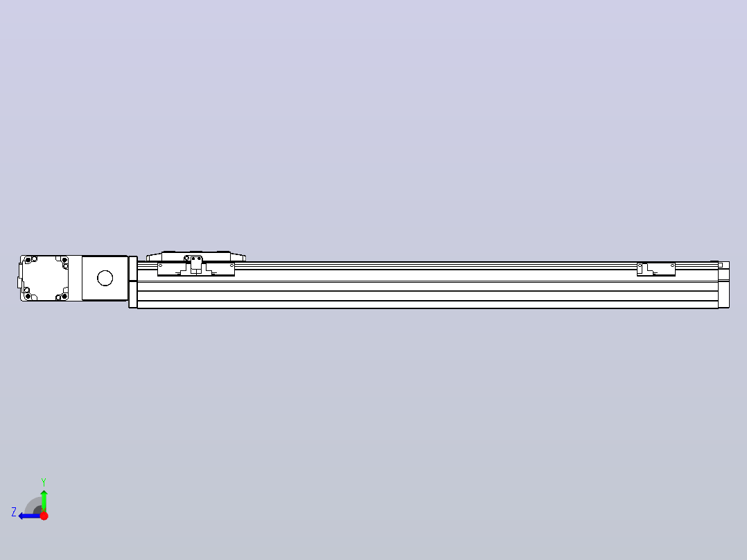 机器人皮带驱动直线轴TPA-GCB-80-P60-L600-QL-M20-N3右视图