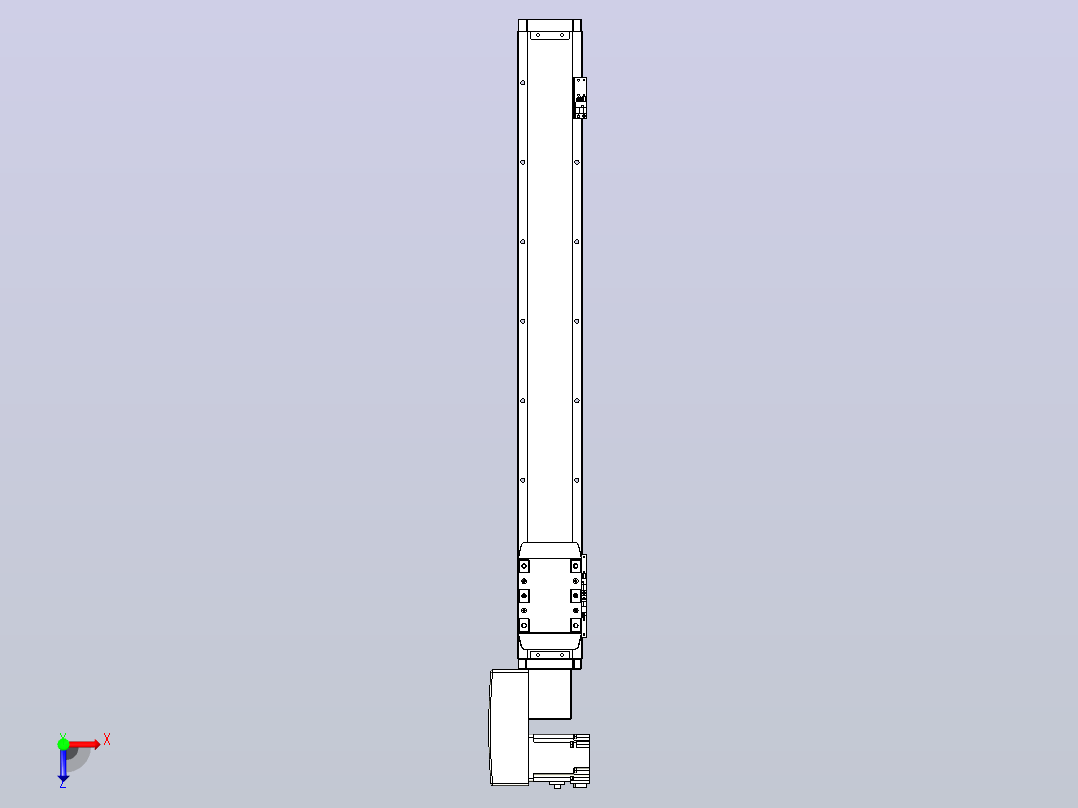 机器人皮带驱动直线轴TPA-GCB-80-P60-L600-QL-M20-N3俯视图