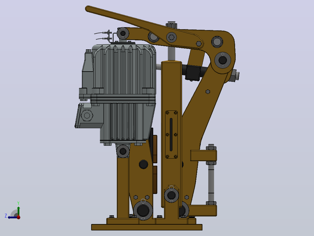 YP11系列电力液压盘式制动器YP11-220-355×20-ⅡA-CL.RL.WL.HL.H右视图