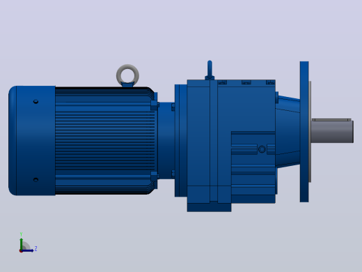 RF77法兰轴伸式安装斜齿轮减速机RF77-YVB1.1-4P-90S-M1-0°-Φ250左视缩略图