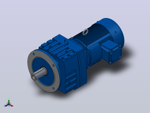 RF77法兰轴伸式安装斜齿轮减速机RF77-YVB1.1-4P-90S-M1-0°-Φ250正等轴测缩略图