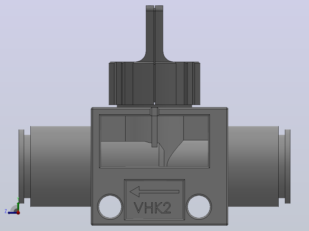 VHK系列P快速接头A快速接头二通三通手动阀[VHK2R-08F-06F]右视图