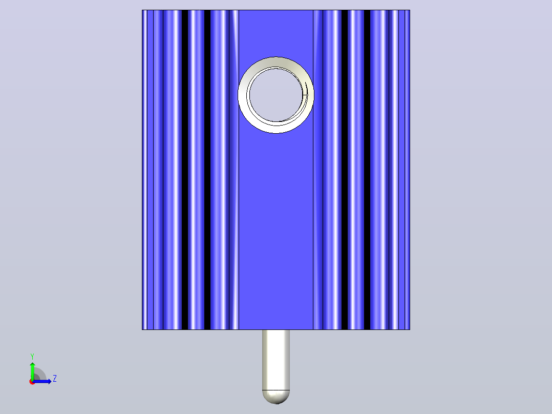 蓝色散热器尺寸15 x 12 6 x 6 5 mm 11mm销固定.stp左视图