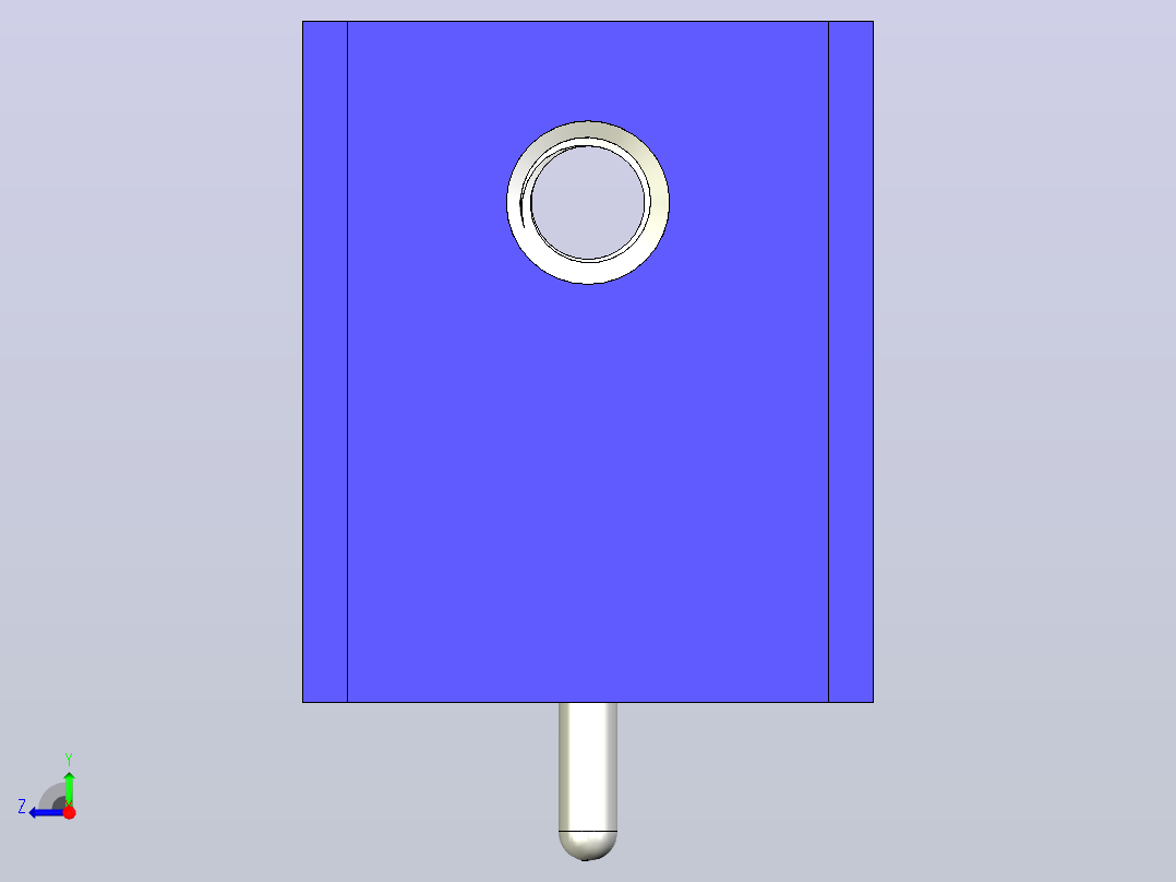 蓝色散热器尺寸15 x 12 6 x 6 5 mm 11mm销固定.stp右视图
