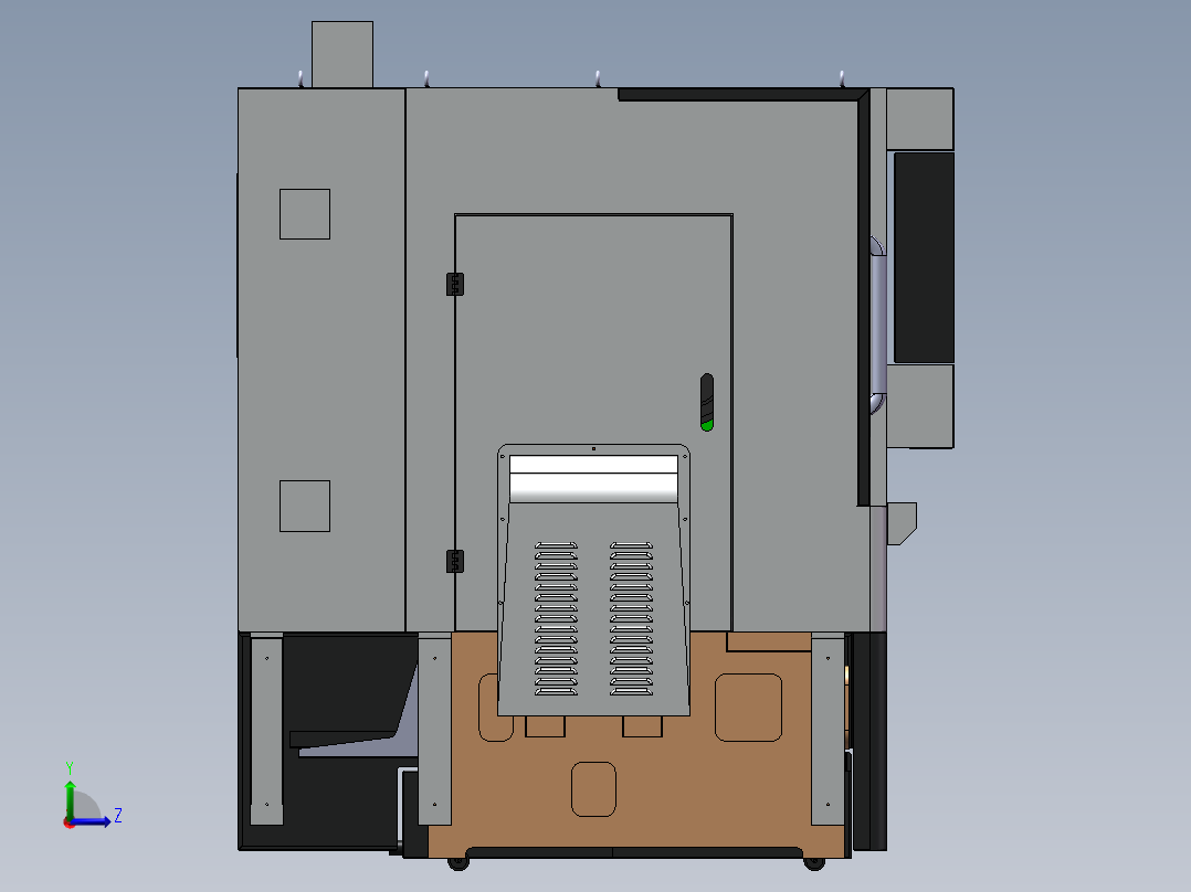 数控车床钣金护罩设计模型左视图