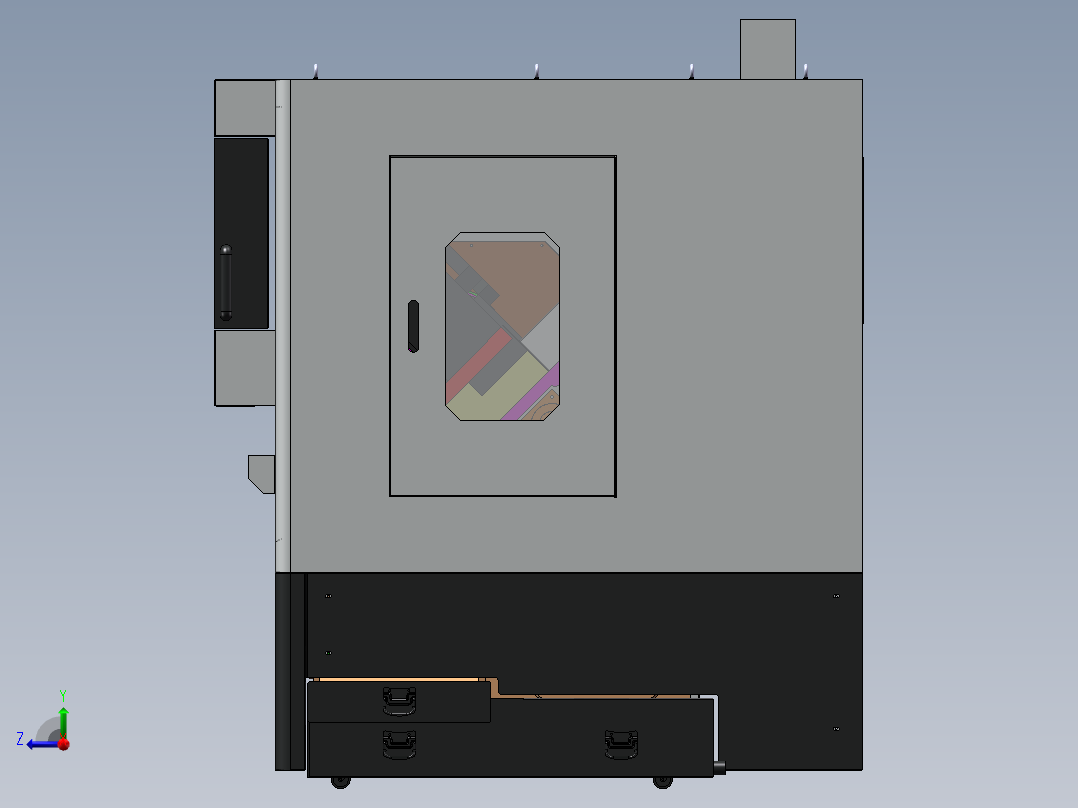 数控车床钣金护罩设计模型右视图