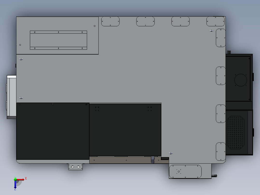 数控车床钣金护罩设计模型俯视图